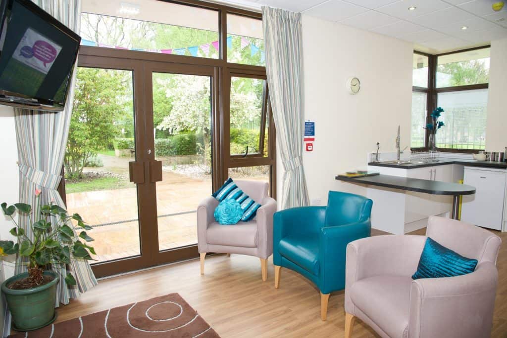 A photo of the living room and kitchen of the Harry Moseley Family Centre