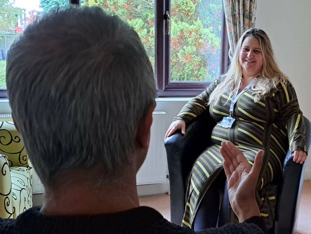 Session with hospice counsellor