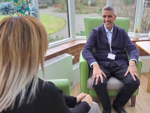 counsellor speaking to patient