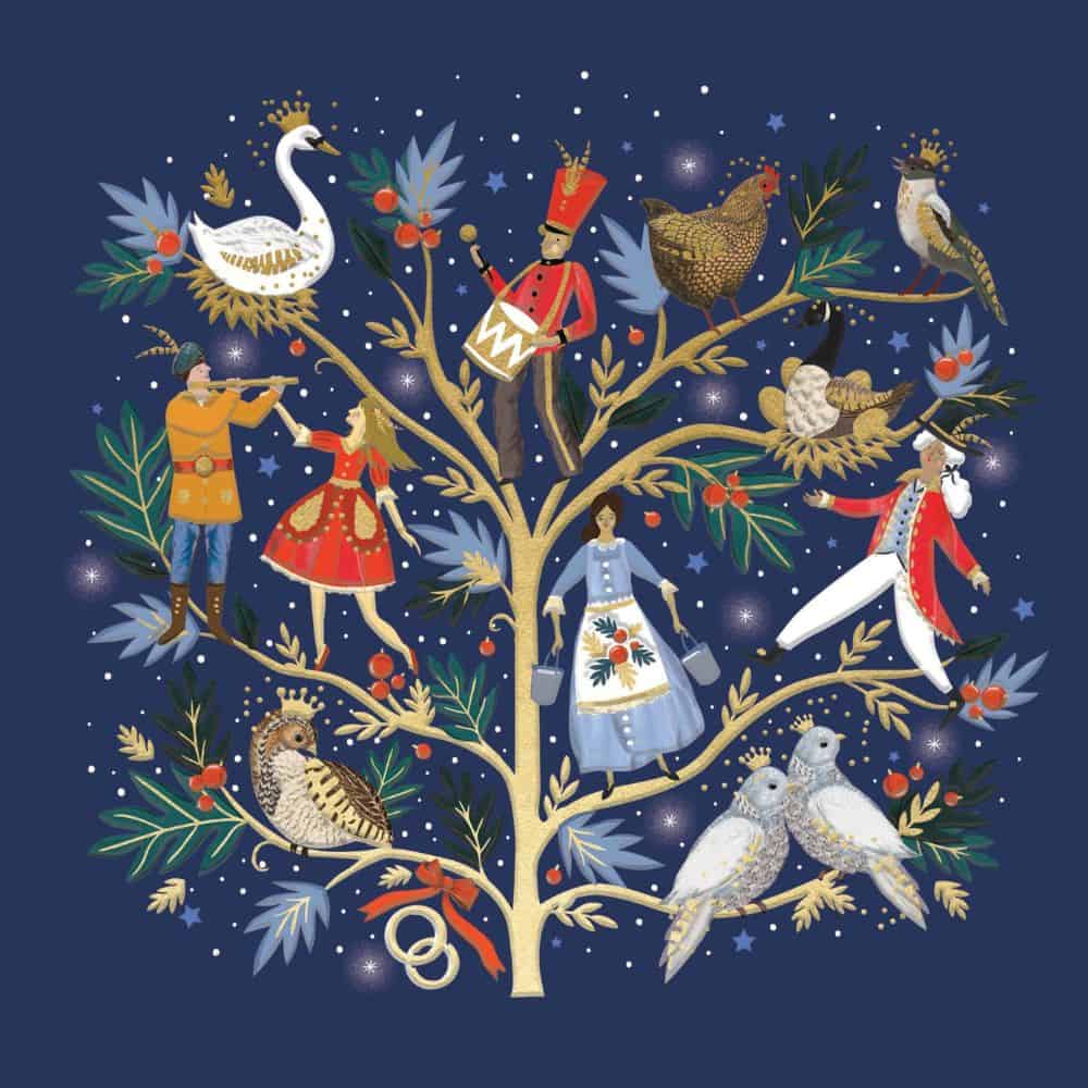 Golden 12 Days Christmas Cards