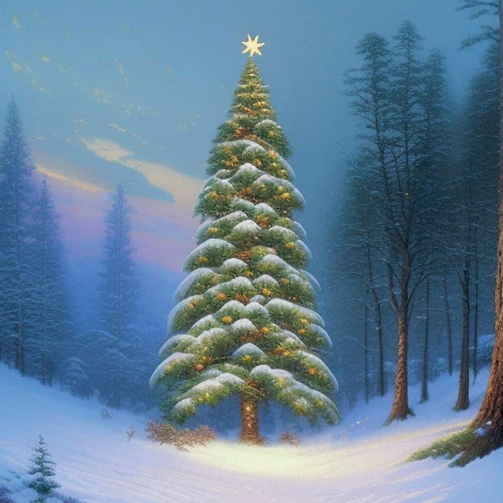 Pine Star Christmas card