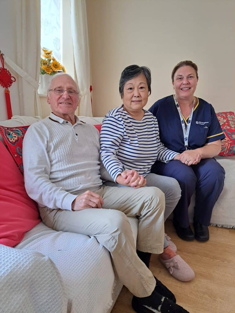 Michael, Ping and Birmingham Hospice CNS Laura Gray.