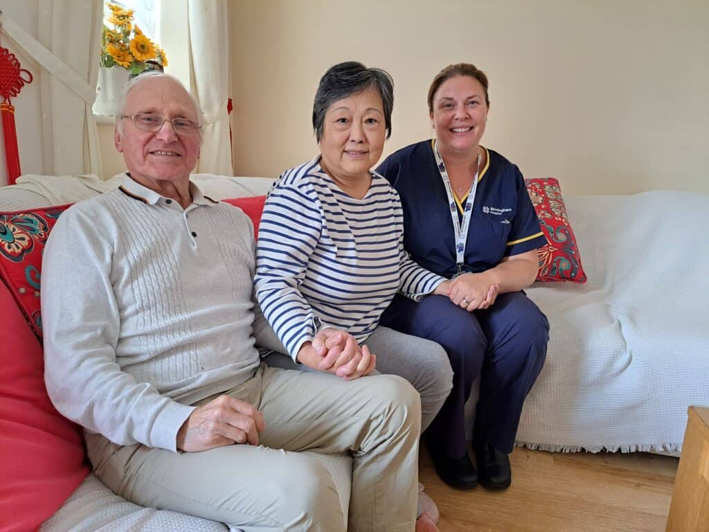 Michael, Ping and Birmingham Hospice CNS Laura Gray.